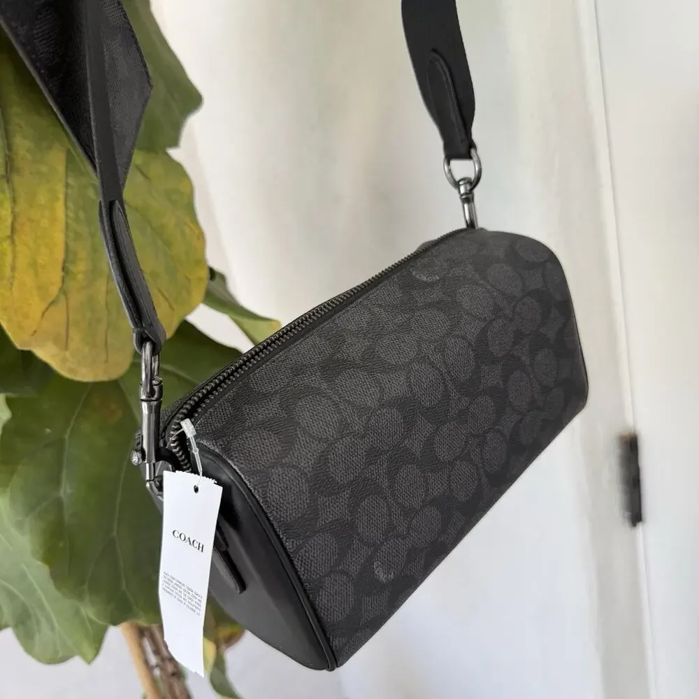 NWT Coach CV762 Axel Crossbody Bag In Signature Canvas Smooth Calf Leather $398